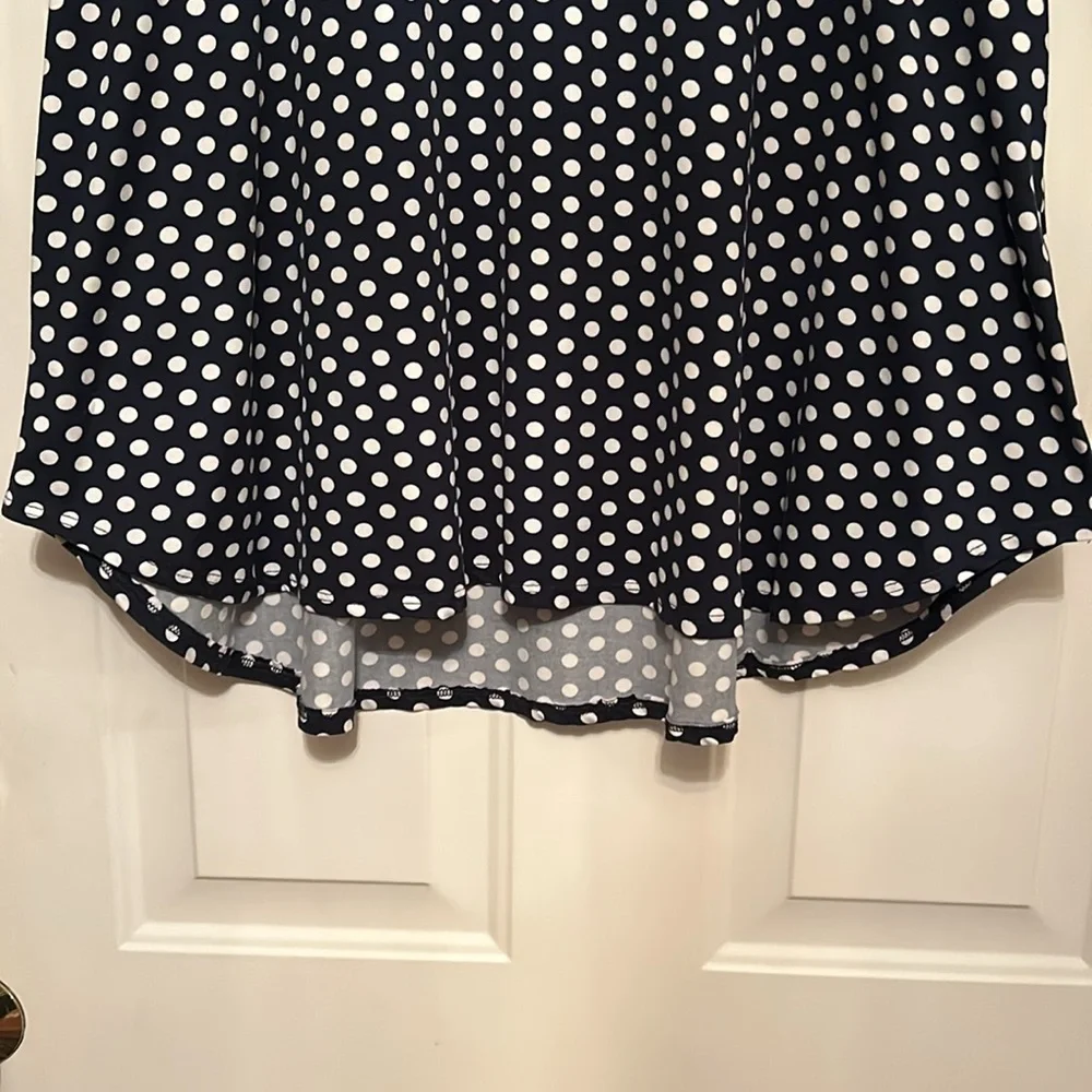 Navy and White Polka Dot Plus Size Top - Picture 3 of 3